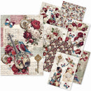 Ciao Bella Paper Bohemian Burgundy A5 Rice Paper Mixed x8 Single-Sided | CBRS046