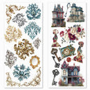 Ciao Bella Paper Bohemian Burgundy Art Stickers Transparent x5 | CBI018