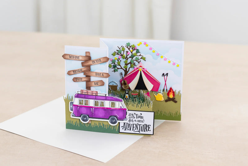 Crafters Companion The Great Outdoors Stamp & Die Set Enjoy the Journey
