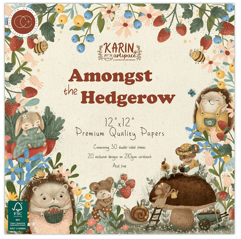 Amongst the Hedgerow - 12"x 12" - Premium Paper Pad by Craft Consortium - Craftywaftyshop
