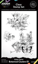 Arden Creative Studio Maker Series Botanical Clusters 01 4 in x 6 in Clear Stamp Set - Craftywaftyshop