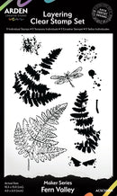Arden Creative Studio Maker Series Fern Valley 4 in x 6 in Layering Clear Stamp Set - Craftywaftyshop