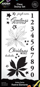 Arden Creative Studio Maker Series Festive Elements 4in x 8in Clear Stamp Set - Craftywaftyshop