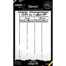 Arden Creative Studio Maker Series Ledger 01 4in x 6in stencil - Craftywaftyshop