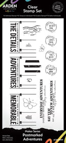 Arden Creative Studio Maker Series Postmarked Adventures 4 in x 8 in Clear Stamp Set - Craftywaftyshop