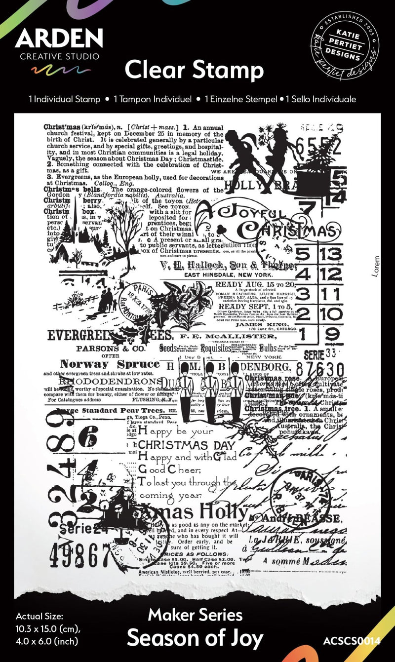 Arden Creative Studio Maker Series Season of Joy 4in x 6in Background Stamp - Craftywaftyshop