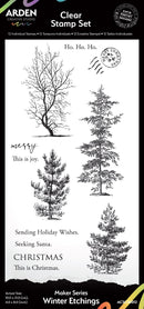 Arden Creative Studio Maker Series Winter Etchings 4in x 8in Clear Stamp Set - Craftywaftyshop