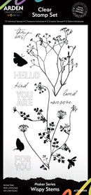 Arden Creative Studio Maker Series Wispy Stems 4 in x 8 in Clear Stamp Set - Craftywaftyshop