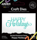 Arden Creative Studio Sentiment Series Stacked Happy Holidays Craft Die - Craftywaftyshop