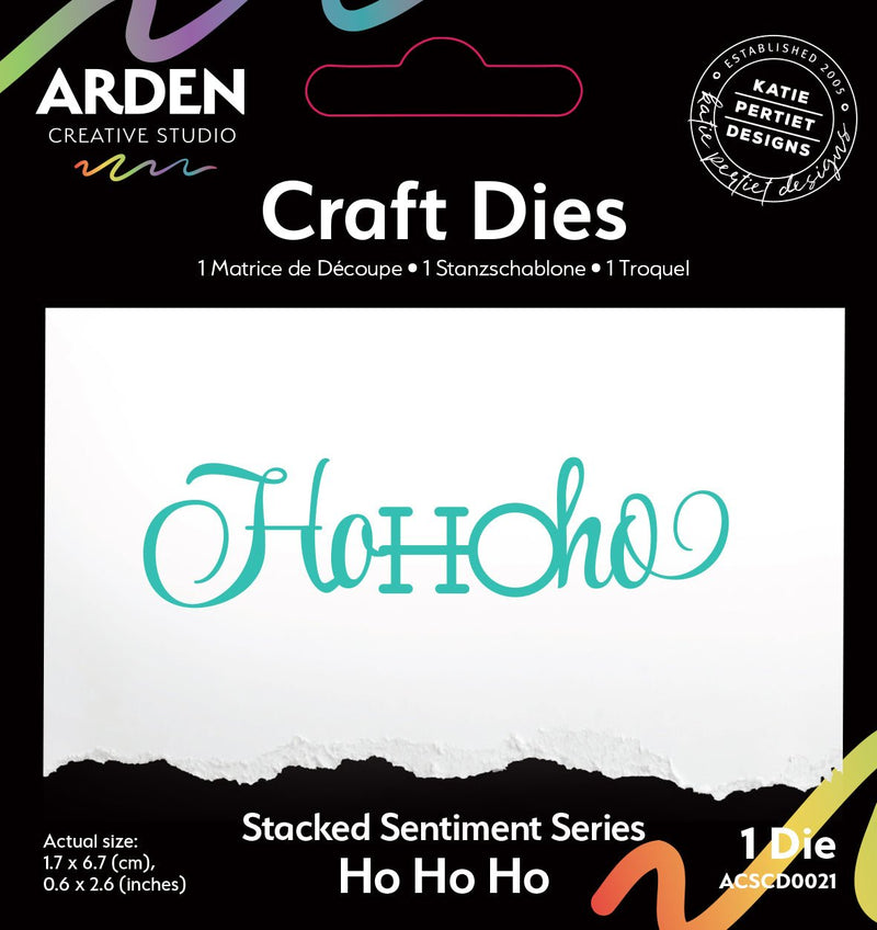 Arden Creative Studio Sentiment Series Stacked Ho Ho Ho Craft Die - Craftywaftyshop