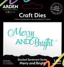 Arden Creative Studio Sentiment Series Stacked Merry and Bright Craft Die - Craftywaftyshop