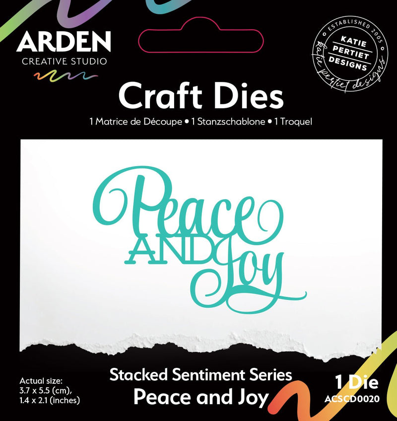 Arden Creative Studio Sentiment Series Stacked Peace and Joy Craft Die - Craftywaftyshop
