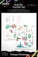 Arden Creative Studio Vintage Christmas 6in x 8in Rub - On Transfer Set - Craftywaftyshop