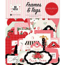 Be Mine 33 Pieces Frames & Tags Die - Cut Ephemera by Carta Bella - Craftywaftyshop
