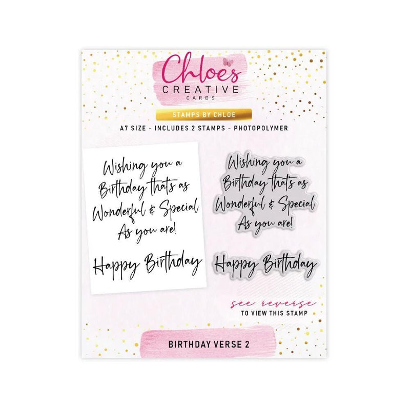 Birthday Verse 2 Photopolymer Stamp Set (A7) by Chloes Creative Cards - Craftywaftyshop