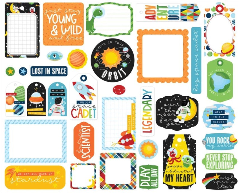 Blast Off Frames And Tags Ephemera by Echo Park - Craftywaftyshop