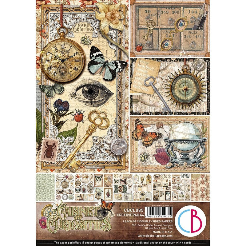 Cabinet of curiosities Creative Pad A4 by Ciao Bella - Craftywaftyshop