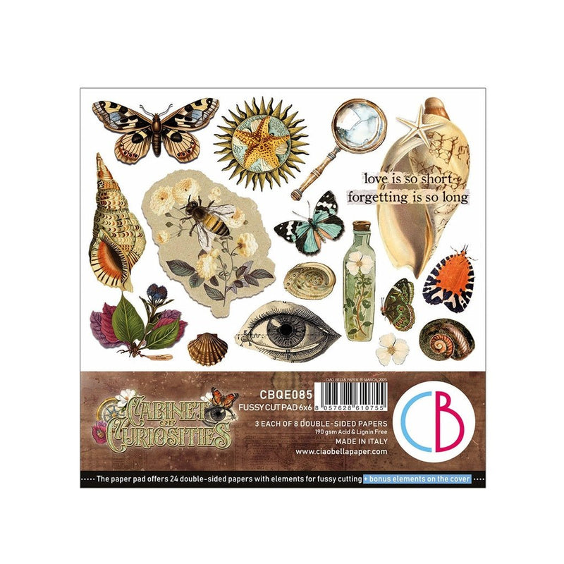 Cabinet of Curiosities Fussy Cut Pad 6"x6" by Ciao Bella - Craftywaftyshop