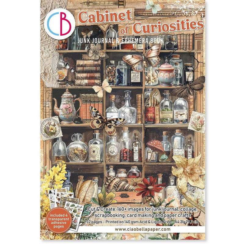 Cabinet of Curiosities Junk Journal Ephemera Book A4 32 Sheets by Ciao Bella - Craftywaftyshop