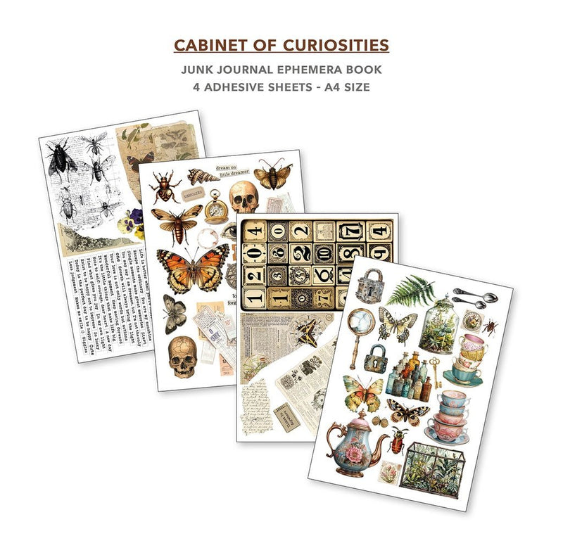 Cabinet of Curiosities Junk Journal Ephemera Book A4 32 Sheets by Ciao Bella - Craftywaftyshop
