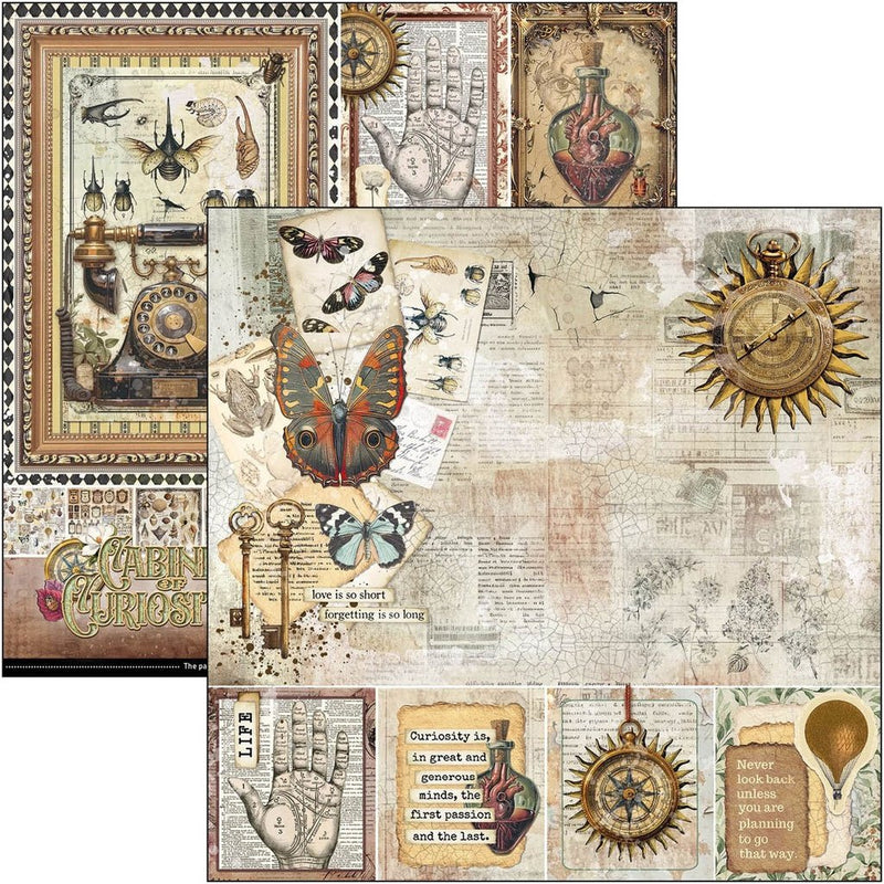 Cabinet of curiosities Paper Pad 12"x12" by Ciao Bella - Craftywaftyshop