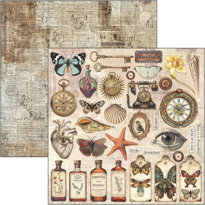 Cabinet of curiosities Paper Pad 12"x12" by Ciao Bella - Craftywaftyshop