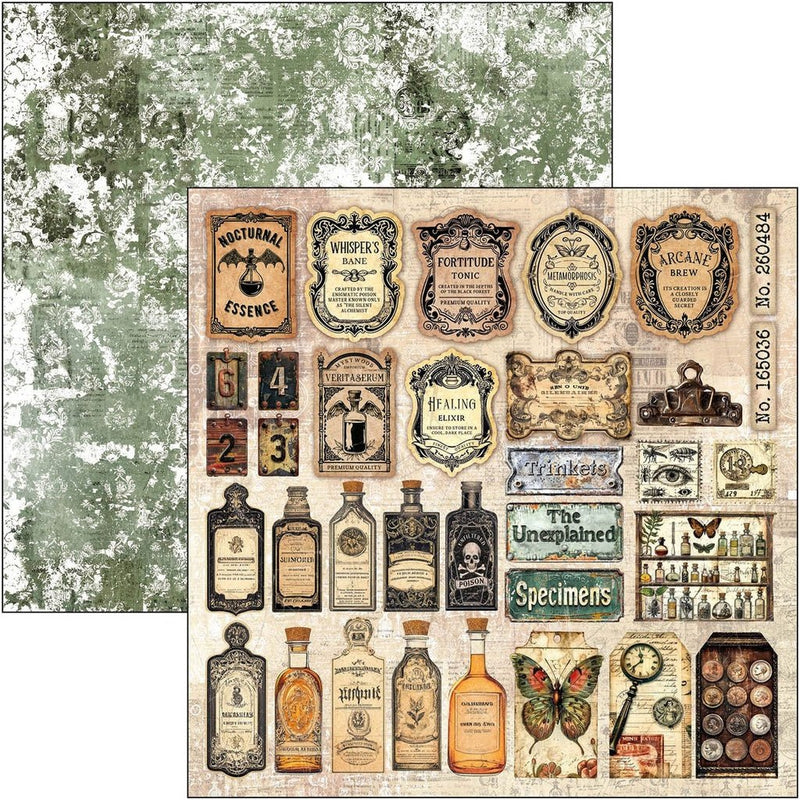 Cabinet of curiosities Paper Pad 12"x12" by Ciao Bella - Craftywaftyshop