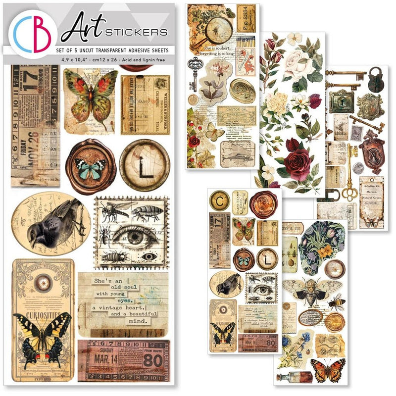 Cabinet of Curiosities transparent adhesive sheets by Ciao Bella - Craftywaftyshop