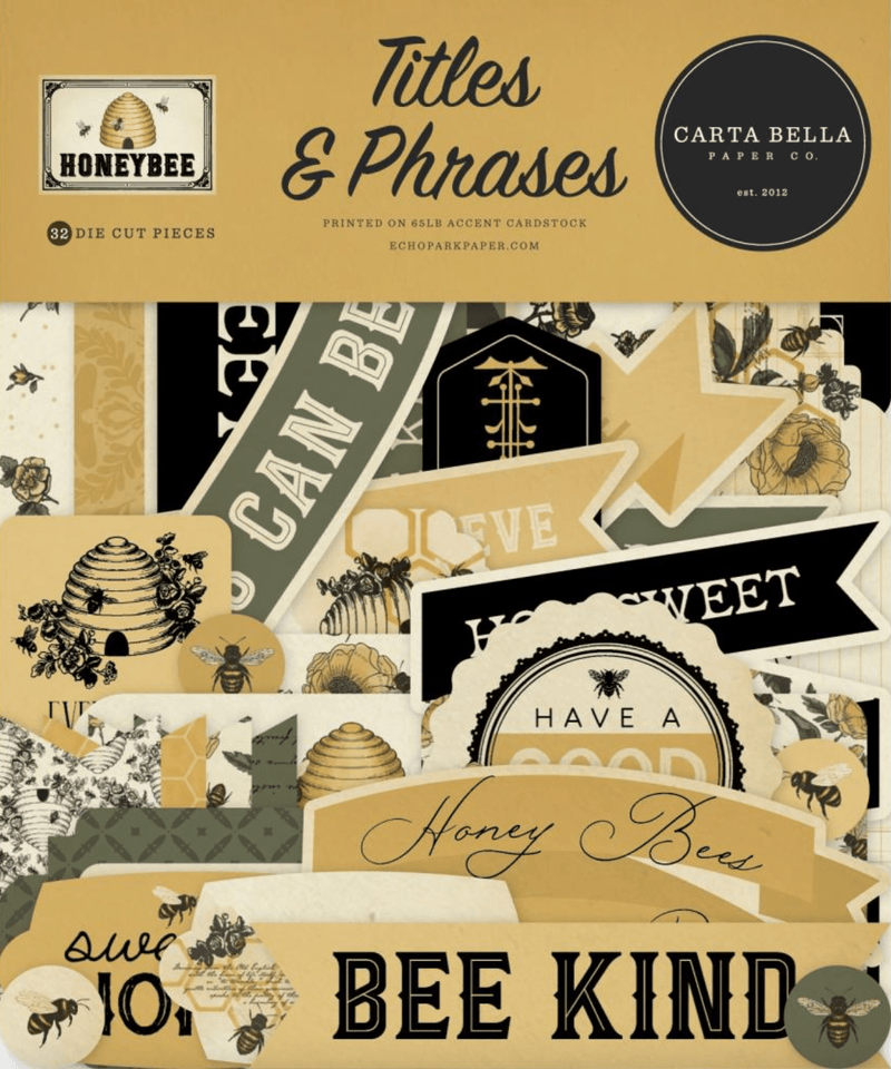 Carta Bella Honey Bee Cardstock Titles & Phrases Ephemera - Craftywaftyshop