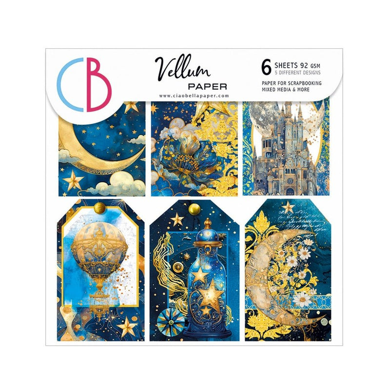 Celestial 6"x6" Vellum Fussy Cut by Ciao Bella - Craftywaftyshop