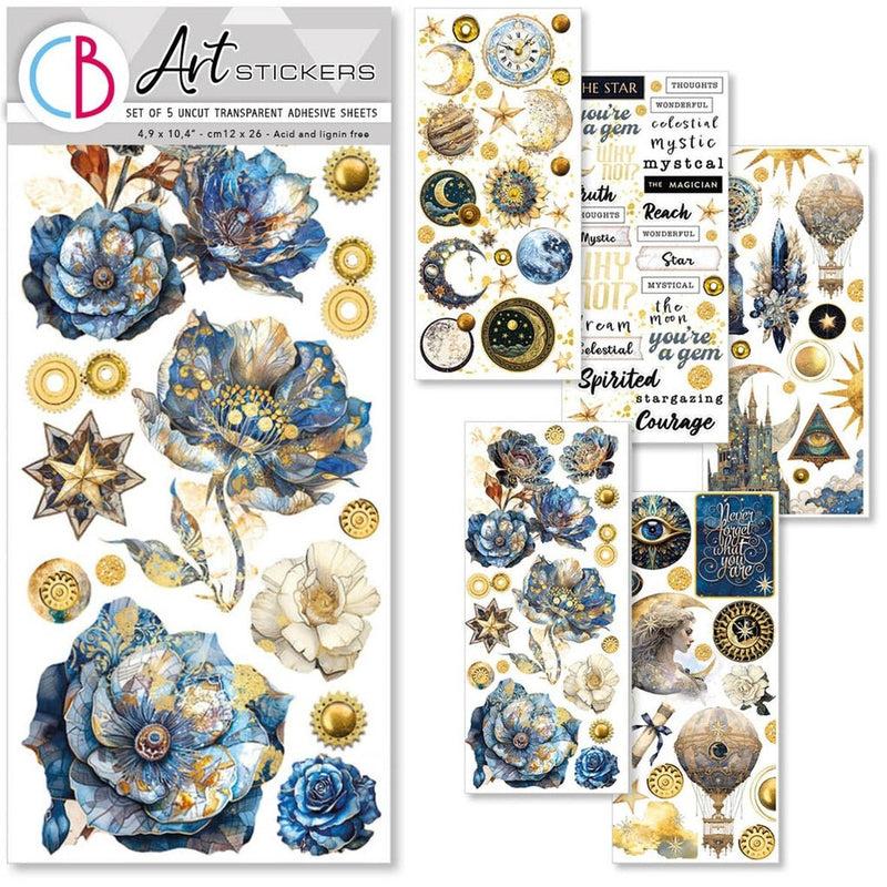 Celestial transparent adhesive sheets by Ciao Bella - Craftywaftyshop