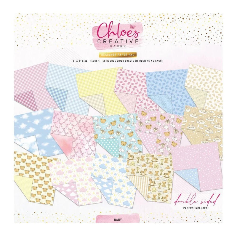 Chloes Creative Cards 8x8 Designer Printed Paper Pad - Baby | C-PPAD-B ...