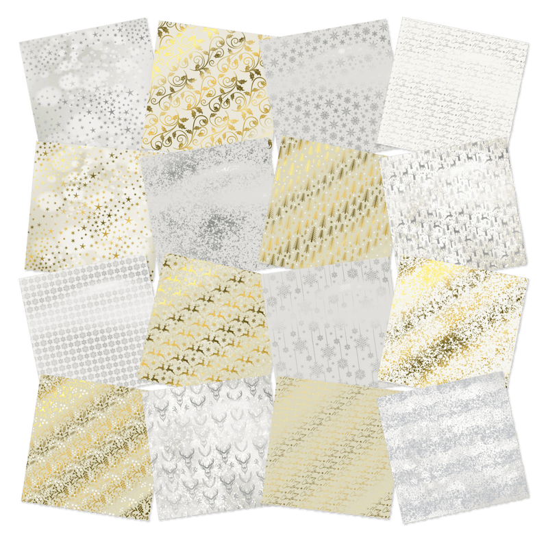 Chloes Creative Cards 8x8 Foiled Paper Pad - Gilded Christmas - Craftywaftyshop