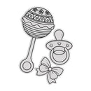 Chloes Creative Cards Die & Stamp - Baby Collection Rattle | C - DIEST - BABYR - Craftywaftyshop