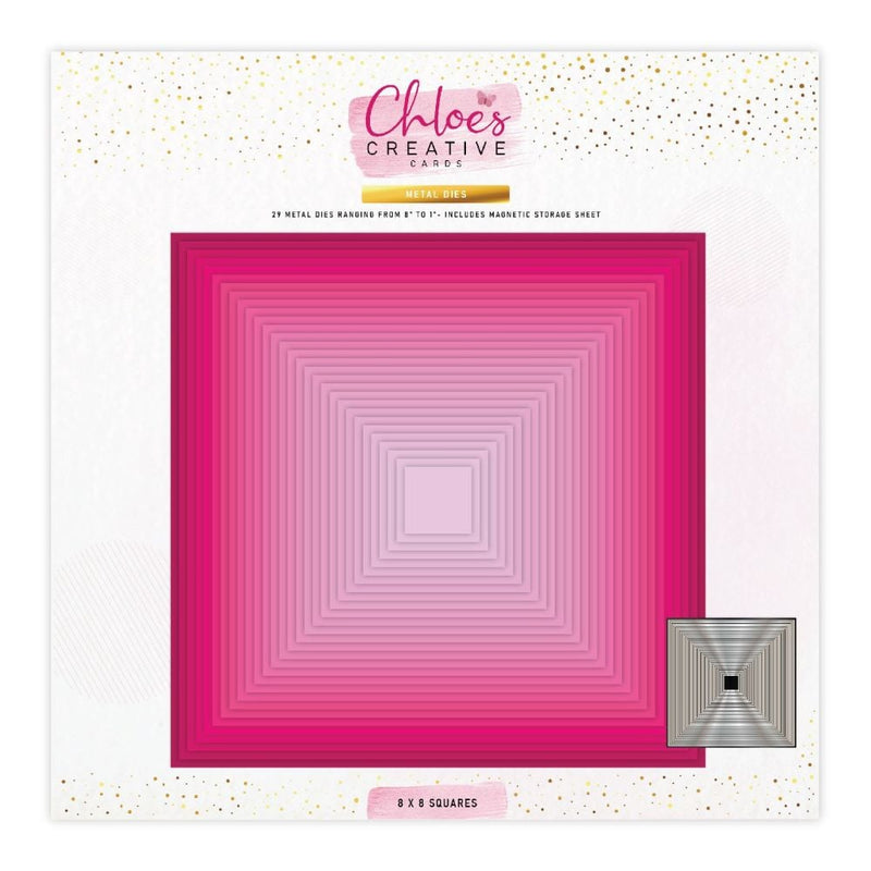 Chloes Creative Cards Metal Die Set 8 x 8 Basic Squares - Craftywaftyshop