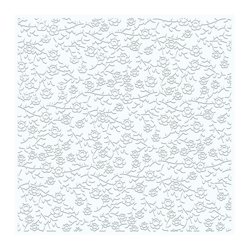 Chloe’s Creative Cards Peony Background 8x8 2D Floral Embossing Folder