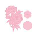Chloe’s Creative Cards Peony Die & Stamp Set – Illustrated Peony Stamps with Coordinating Metal Dies - Craftywaftyshop