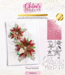Chloes Creative Cards Poinsettia 5x7 3D Embossing Folder, Metal Die & Stamp Set - Craftywaftyshop