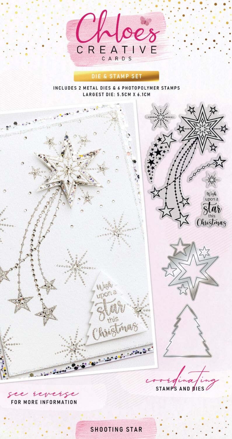 Chloes Creative Cards Shooting Star Die & Stamp - Craftywaftyshop