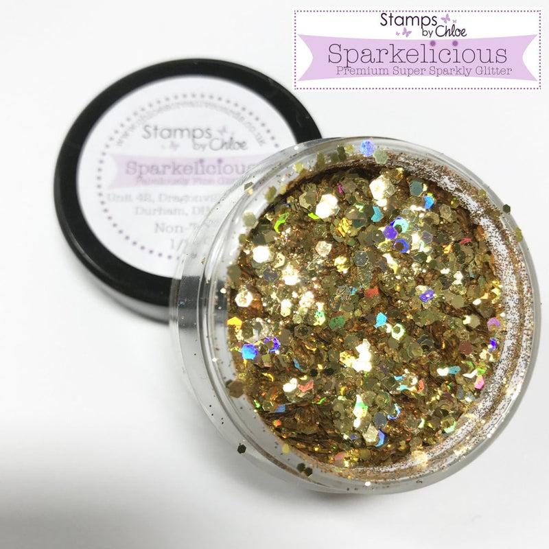 Chloes Creative Cards Sparkelicious Glitter Gold Rush - Craftywaftyshop