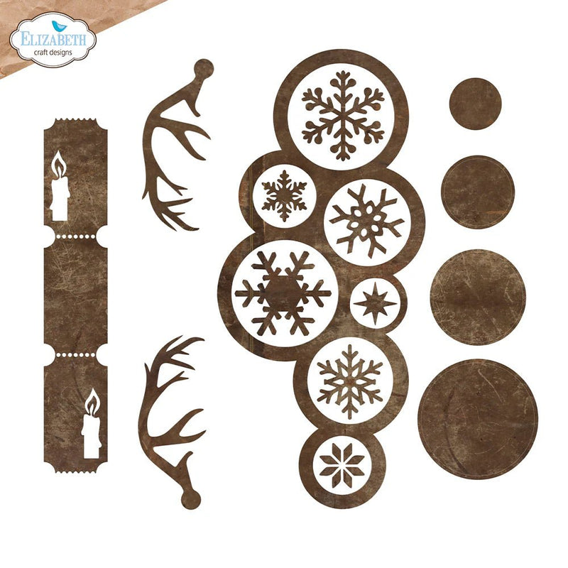 Christmas Bubbles Edge Inlay Die Set by Elizabeth Craft Designs - Craftywaftyshop