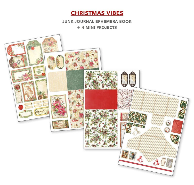Christmas Vibes Junk Journal Ephemera Book A4 32 Sheets by Ciao Bella - Craftywaftyshop