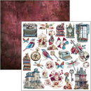 Ciao Bella Bohemian Burgundy 12x12 Paper Pad Double-Sided | CBPM099 - Craftywaftyshop