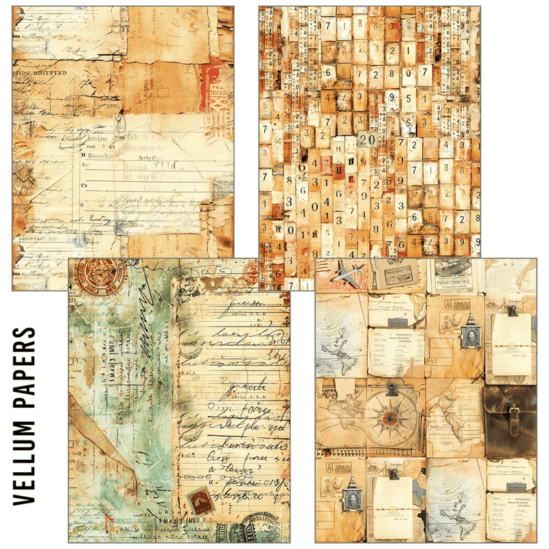 Ciao Bella Craftmix Journey Ahead Mixed A5 Paper Pack - 8 Sheets (Tissue & Vellum Variety) - Craftywaftyshop