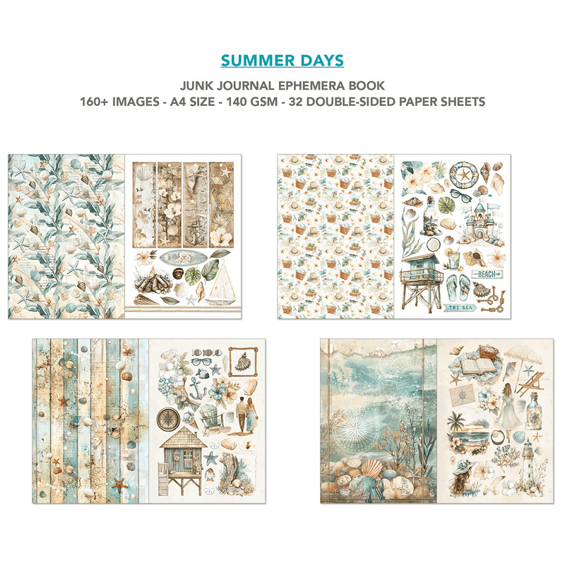 Ciao Bella Junk Journal and Ephemera Book Summer Days A4 - Craftywaftyshop