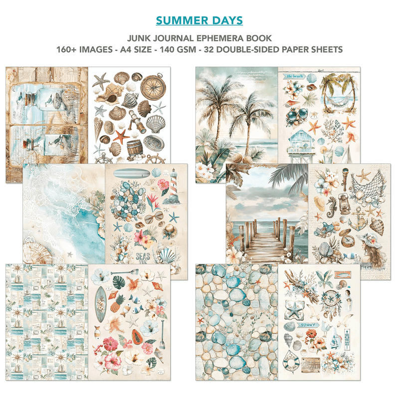 Ciao Bella Junk Journal and Ephemera Book Summer Days A4 - Craftywaftyshop
