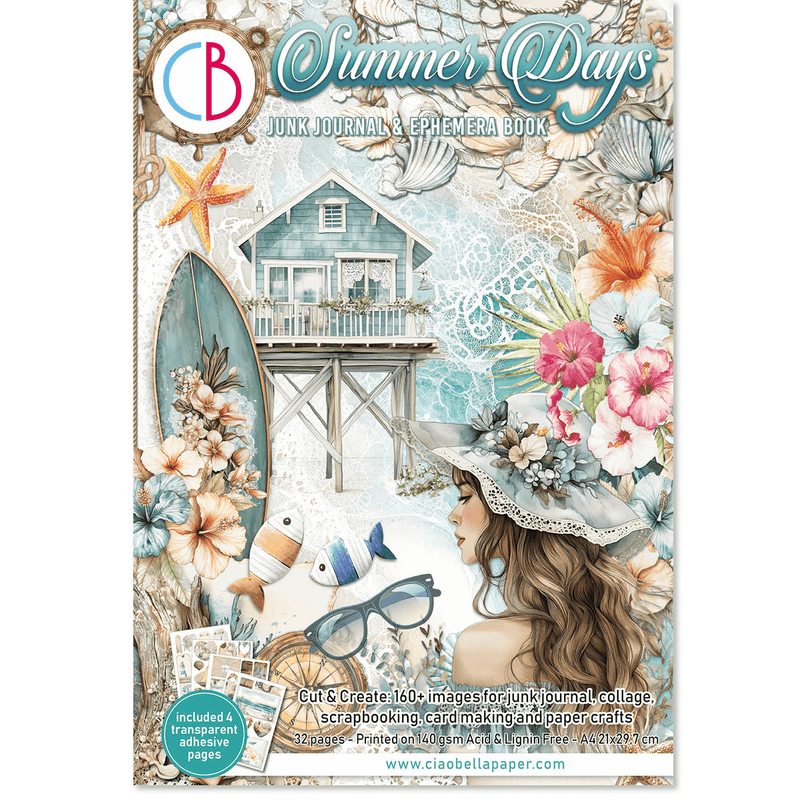 Ciao Bella Junk Journal and Ephemera Book Summer Days A4 - Craftywaftyshop
