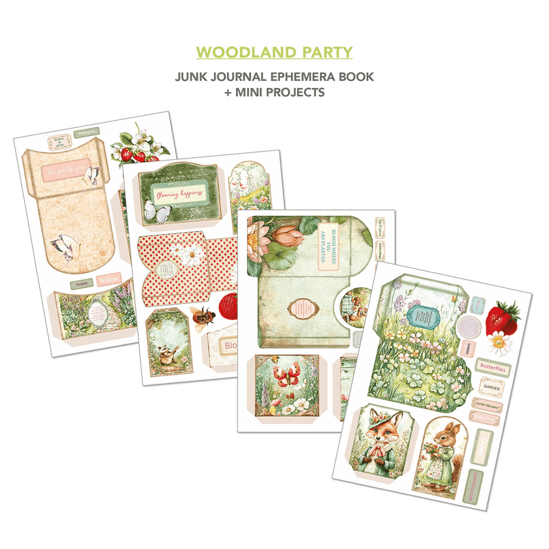 Ciao Bella Junk Journal and Ephemera Book Woodland Party A4 - Craftywaftyshop