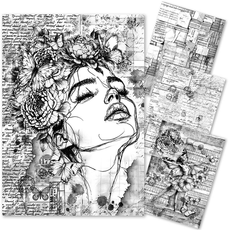 Ciao Bella Meaningful Memories Mixed Media rice paper A4 set 4/Pkg - Craftywaftyshop