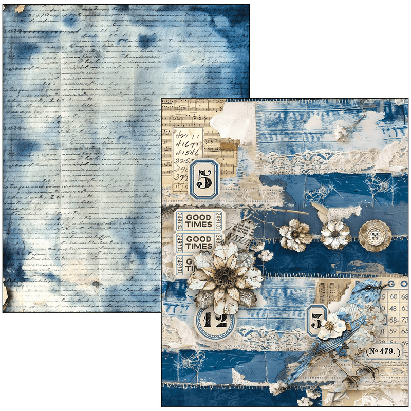 Ciao Bella Mixed Media book Urban Blue Denim A4 Maxi - Craftywaftyshop